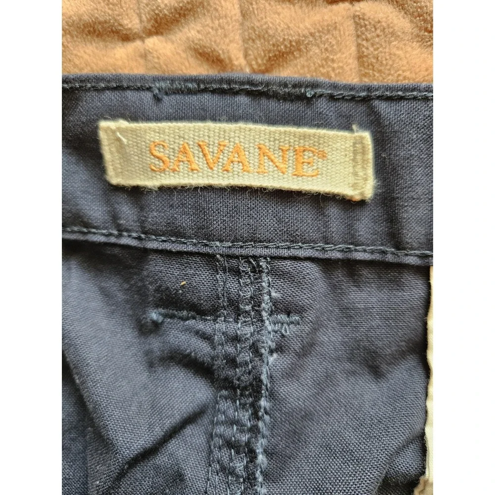 NWT Savane Men's Blue Cotton Hiking Cargo Shorts With Tech Pocket, Size 38